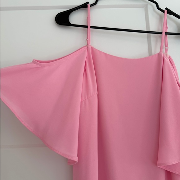 Jade Light Pink Ruffle Cold-Shoulder Slip Dress - Picture 2 of 3